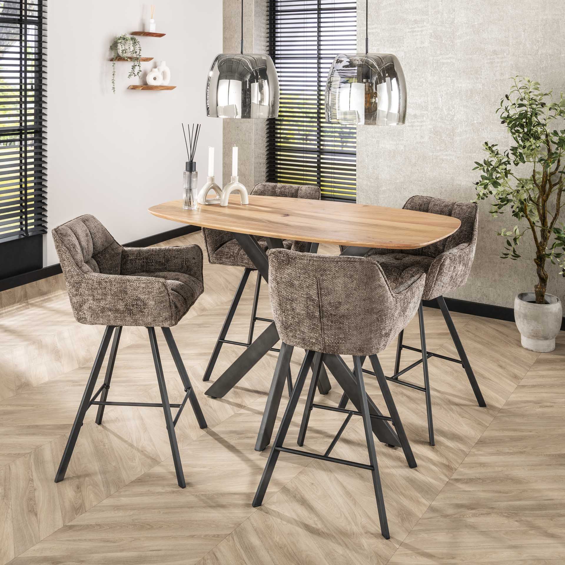 Barstoel Rich Taupe - Set van 2