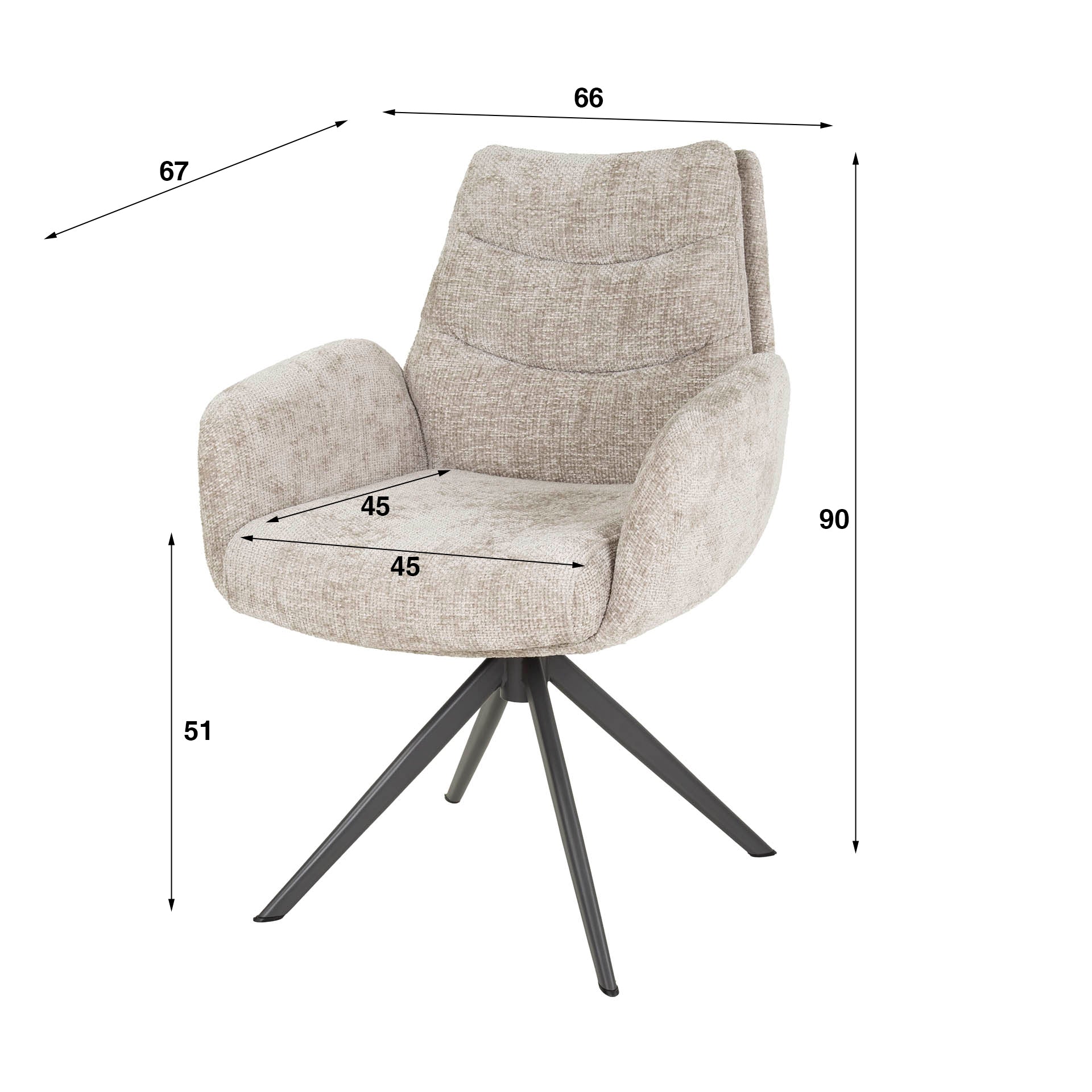 Lounge armstoel Rich - Set van 2