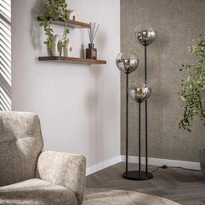 Vloerlamp Bubble Shaded 3 lichts / Artic zwart
