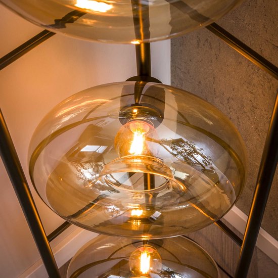 Vloerlamp Soll 4 lichts / Amber glas