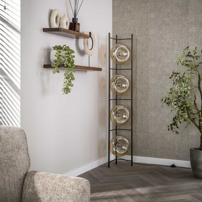 Vloerlamp Soll 4 lichts / Amber glas