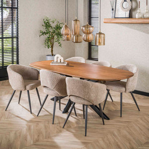 Eettafel Cliff ovaal 215 cm