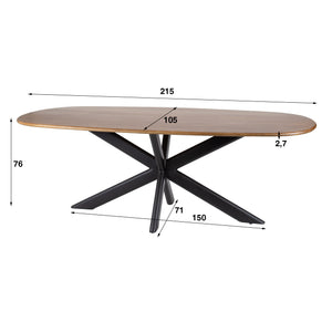 Eettafel Cliff ovaal 215 cm