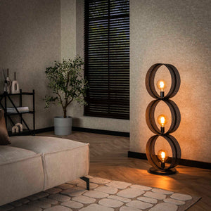 Vloerlamp Metaalringen Charcoal