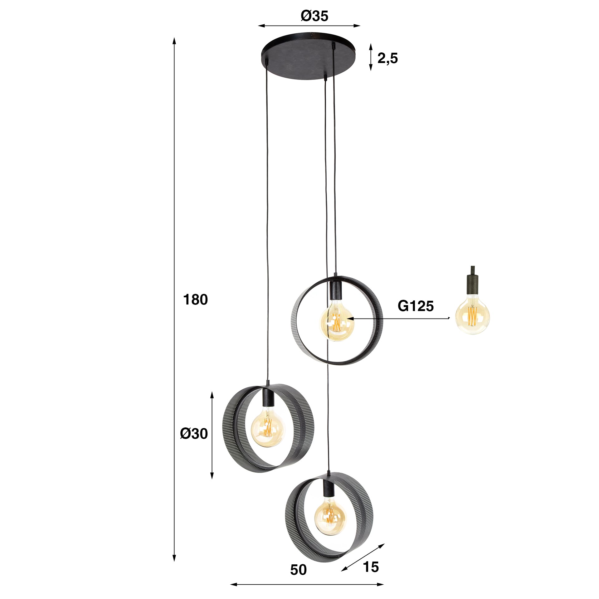 Hanglamp Charcoal - Industrieel Design
