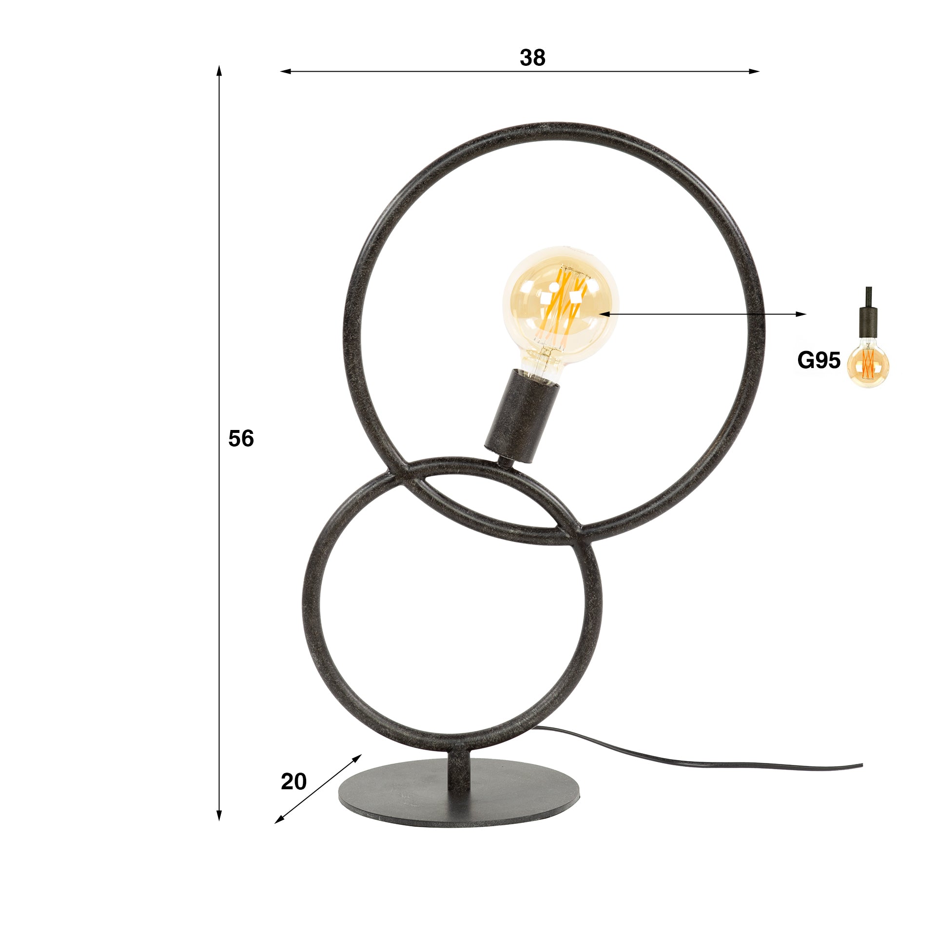 Tafellamp Loop Artic Zwart