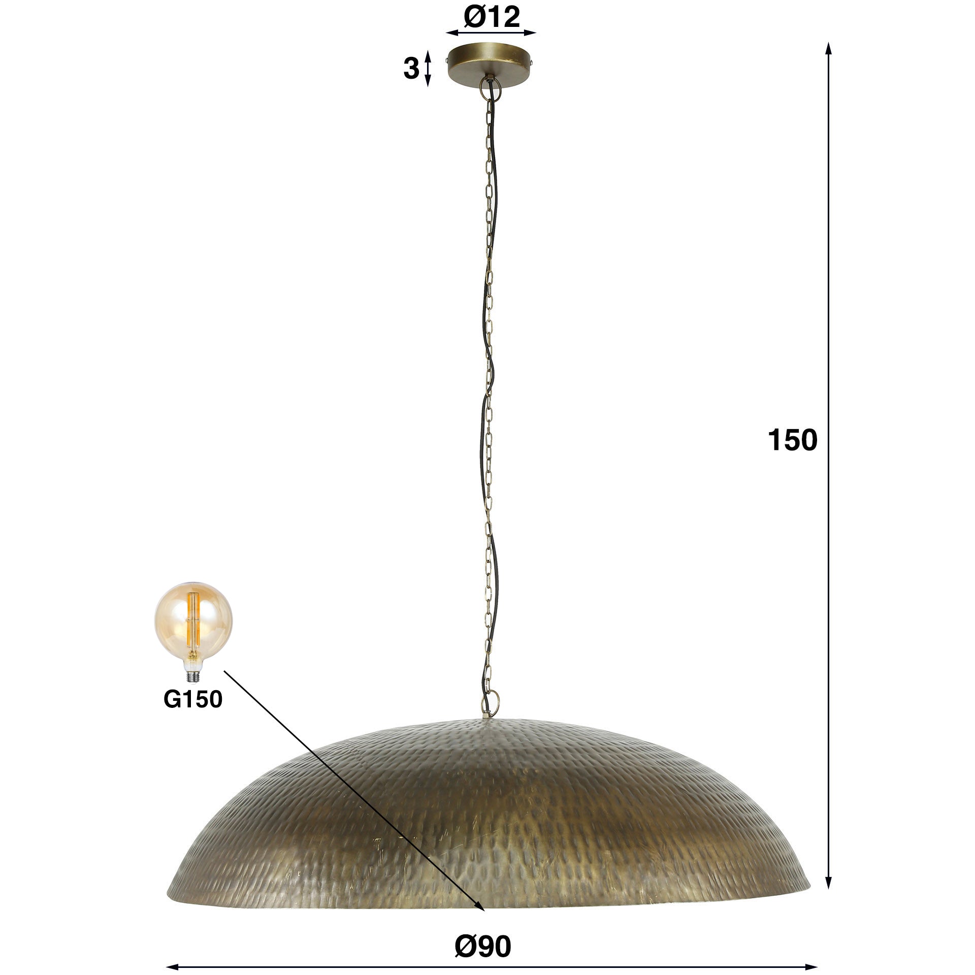 Hanglamp Antiek Brons - Ø 90 cm