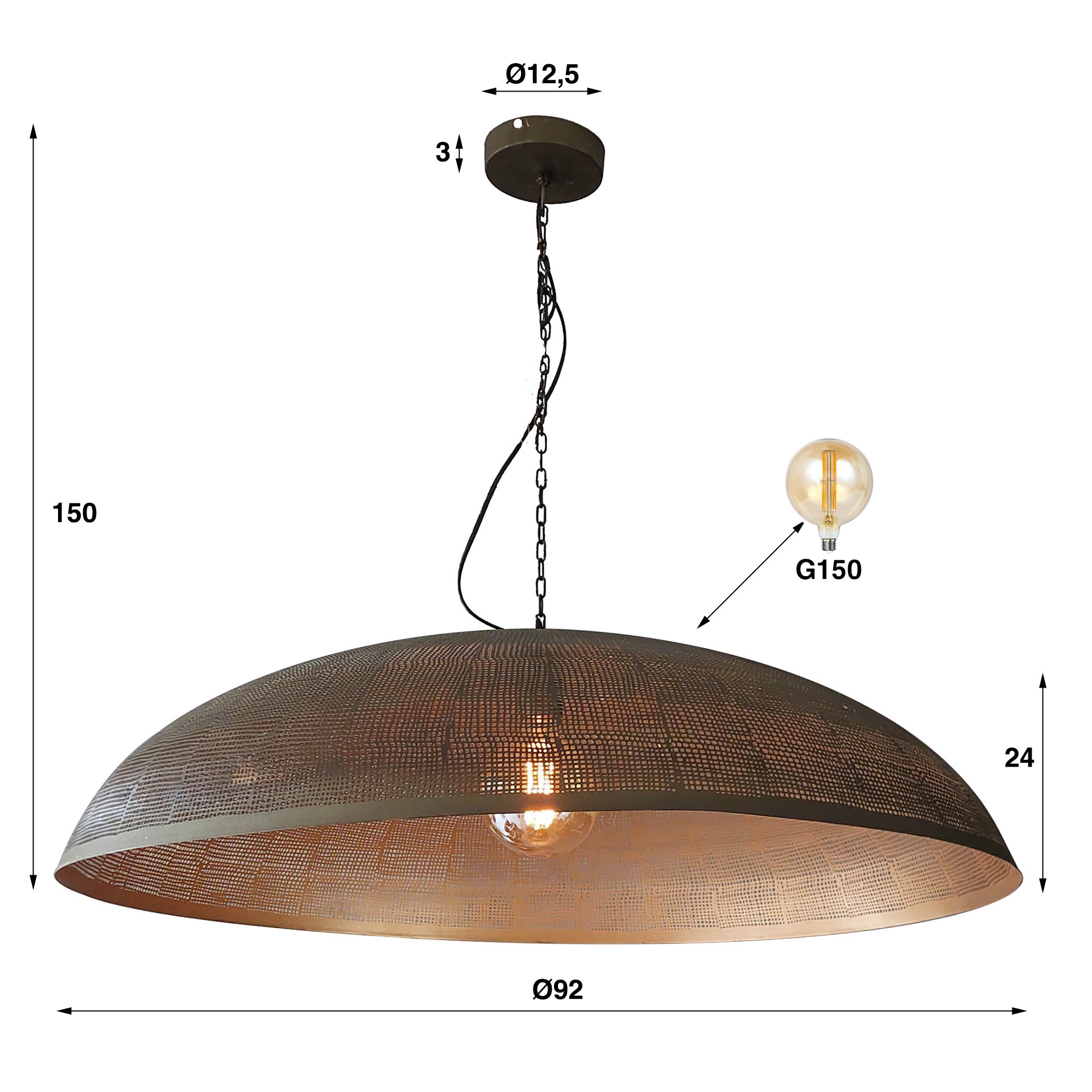 Hanglamp Antiek Brons
