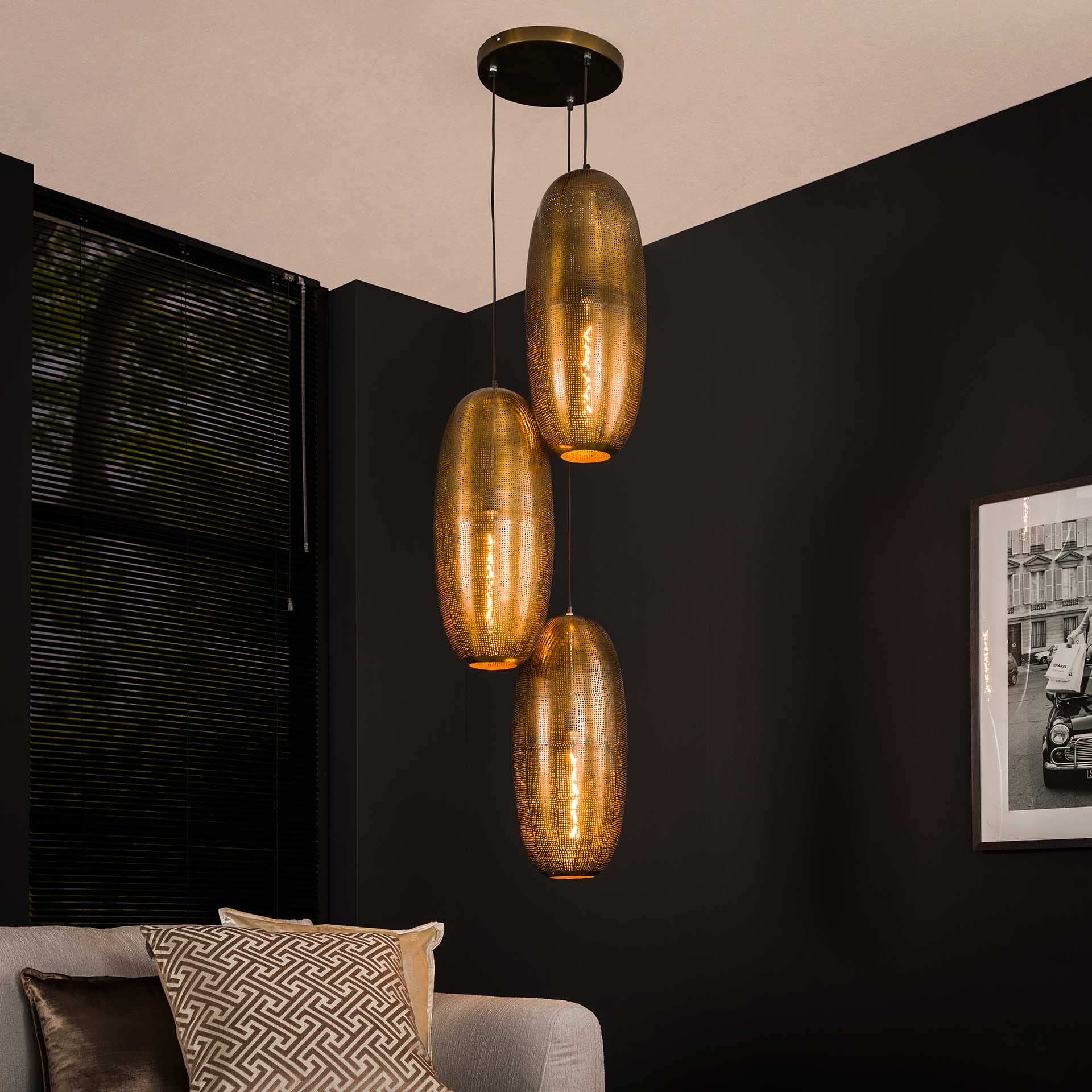 Hanglamp Getrapt - 3 Kappen