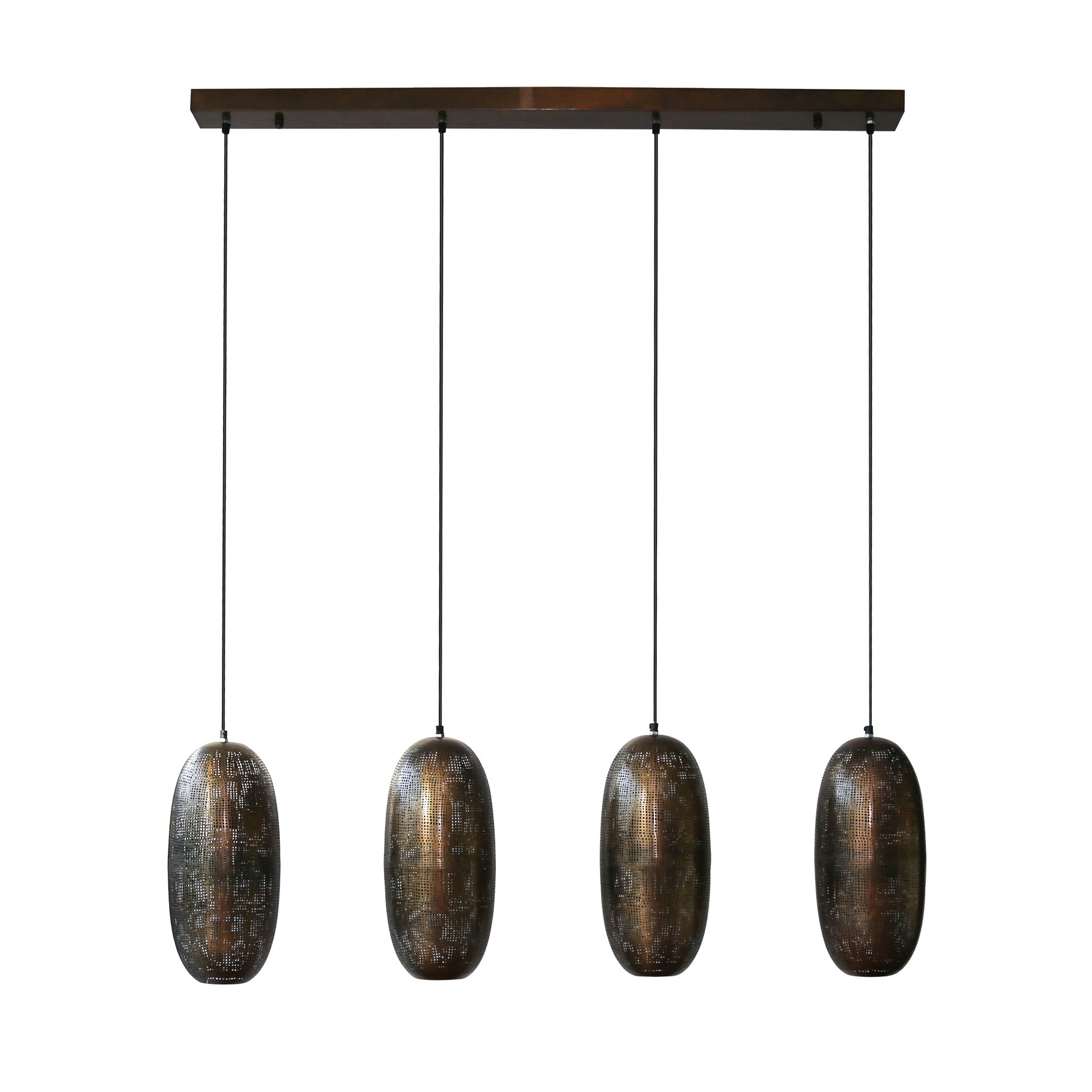 Hanglamp 4L Brons Antiek