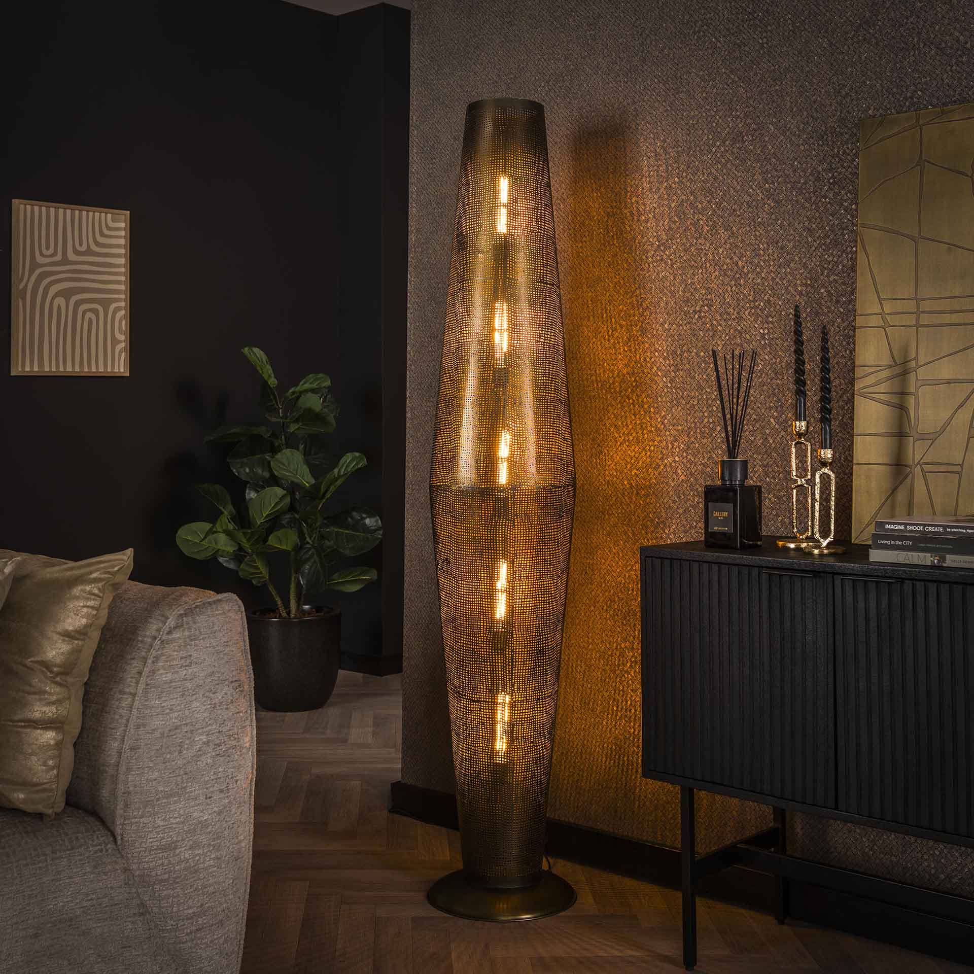 Vloerlamp Antiek Brons