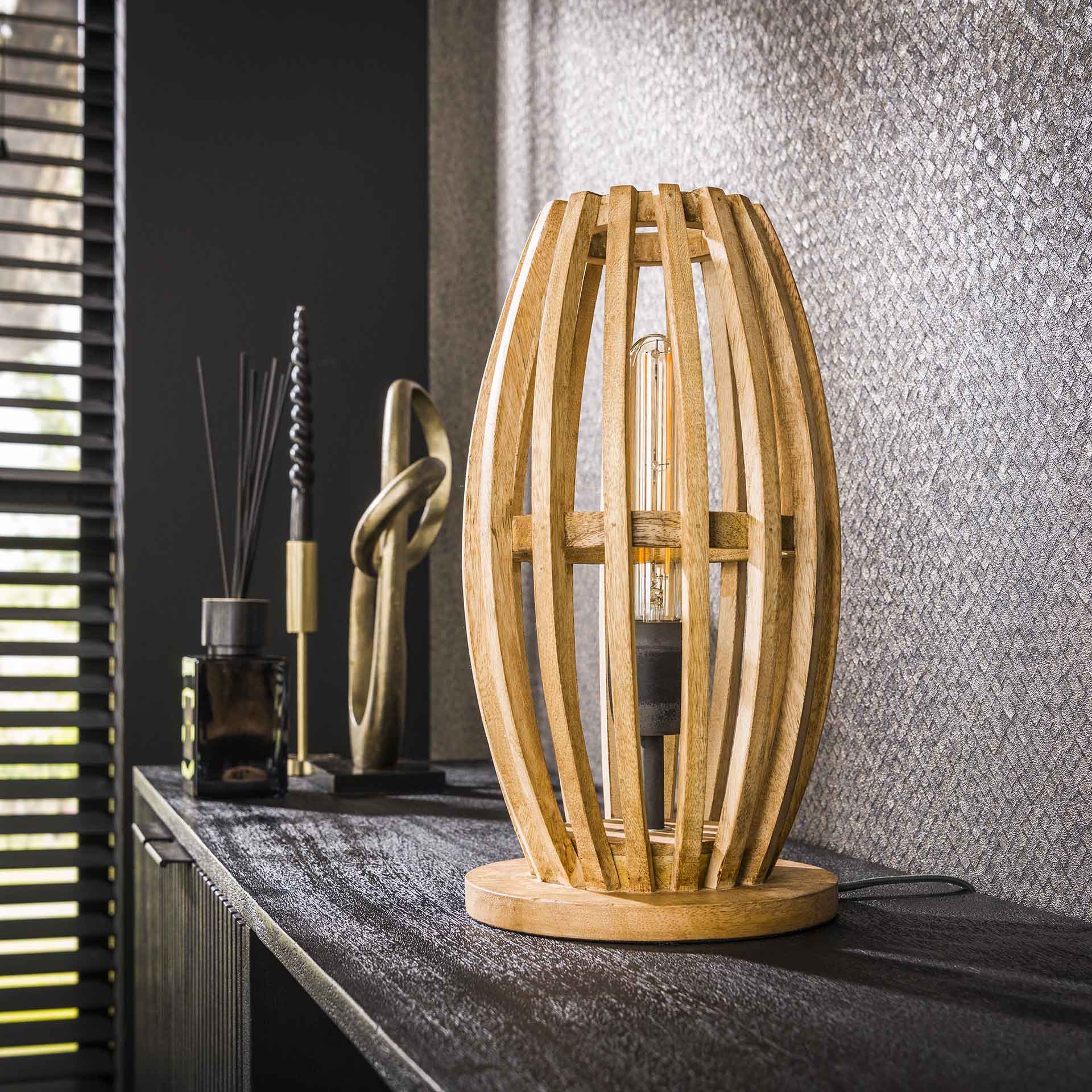 Tafellamp Mangohout Spijlen