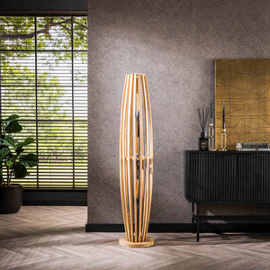 Vloerlamp Mangohout Lamellen