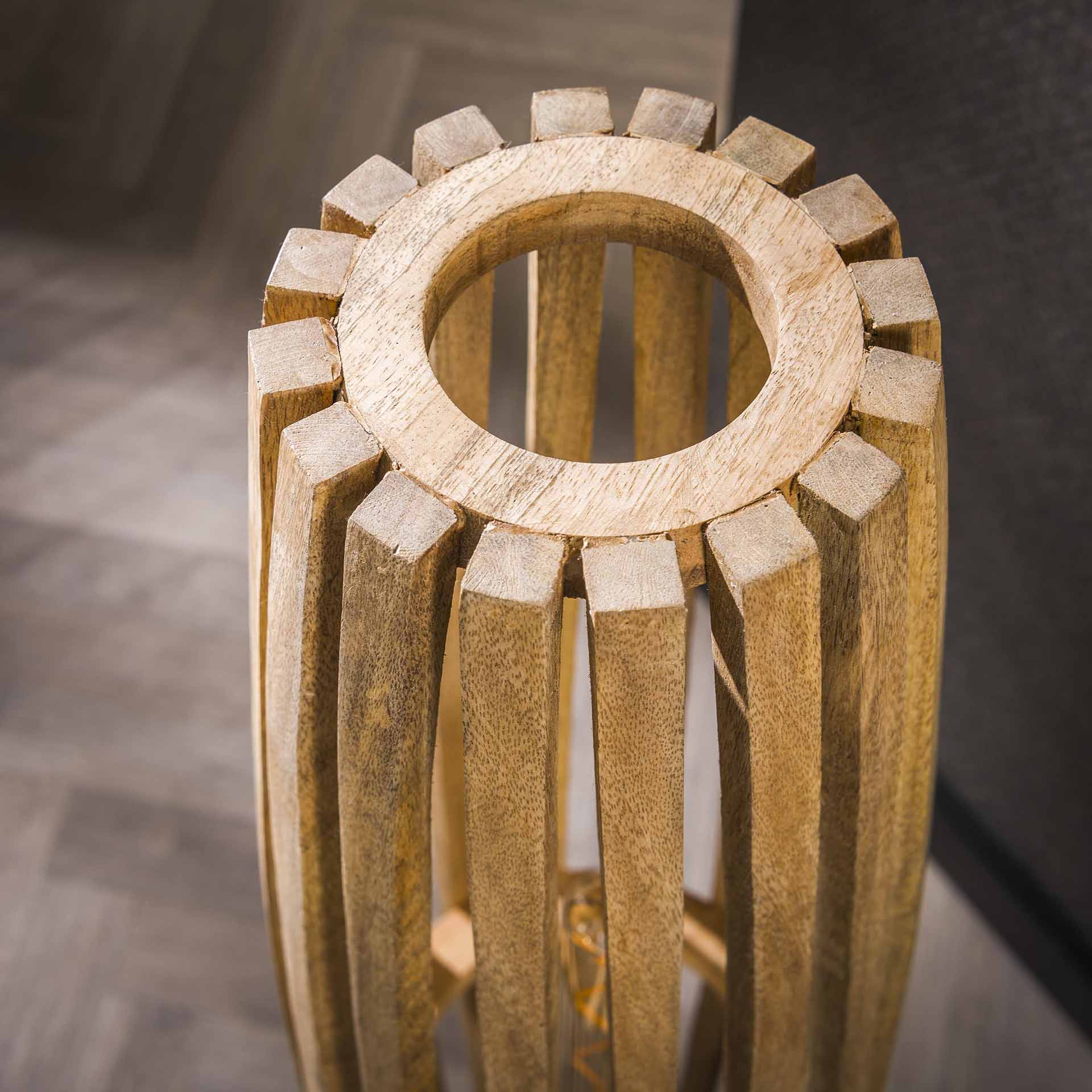 Vloerlamp Mangohout Lamellen