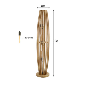 Vloerlamp Mangohout Lamellen