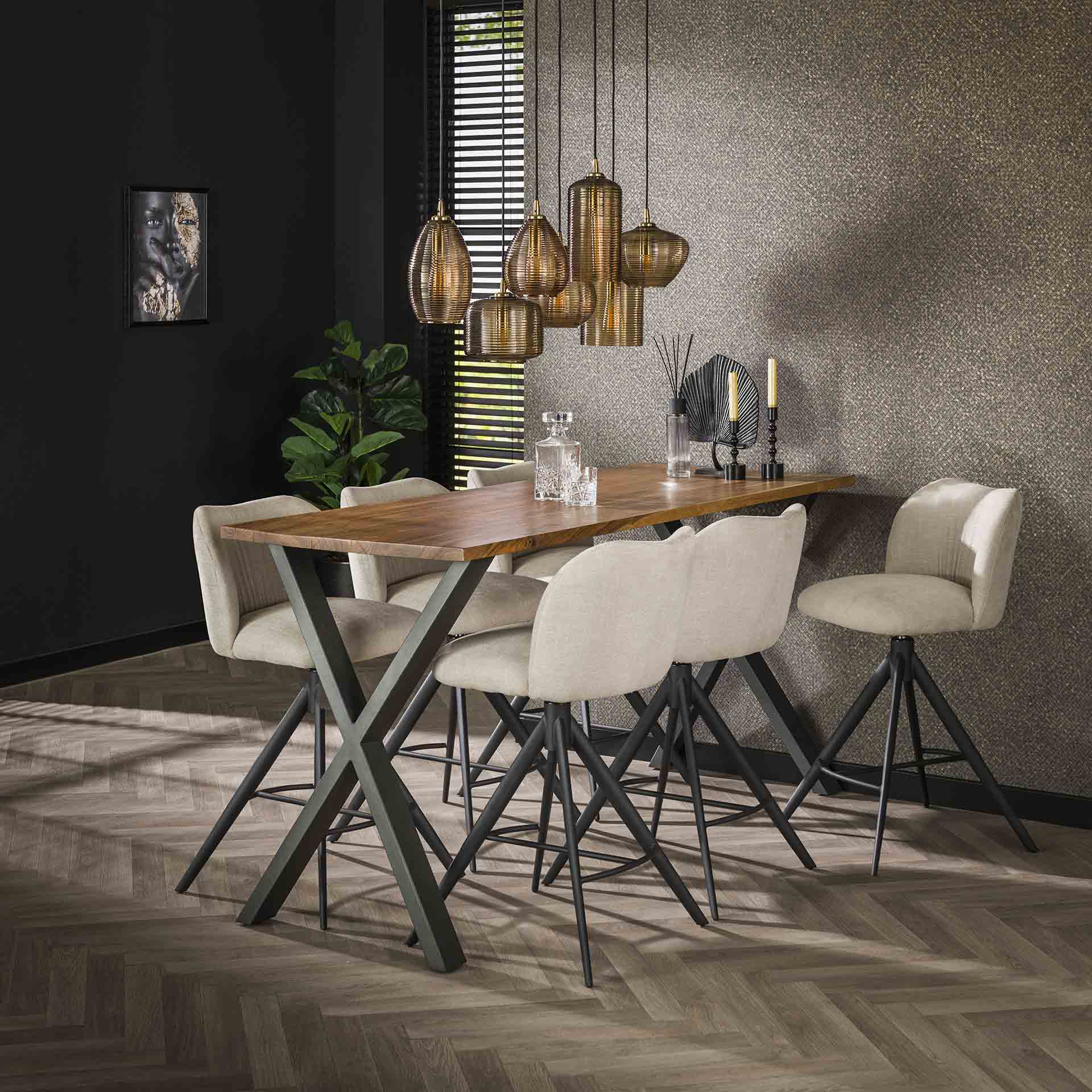 Hanglamp Amber - 7 glazen kapjes verstelbaar