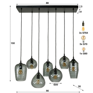 Hanglamp Hexagon - 7 Lichts