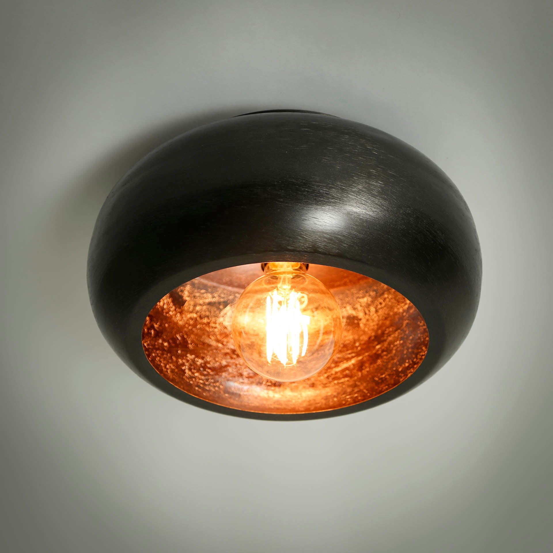 Plafondlamp Zwart Nikkel - 34 cm