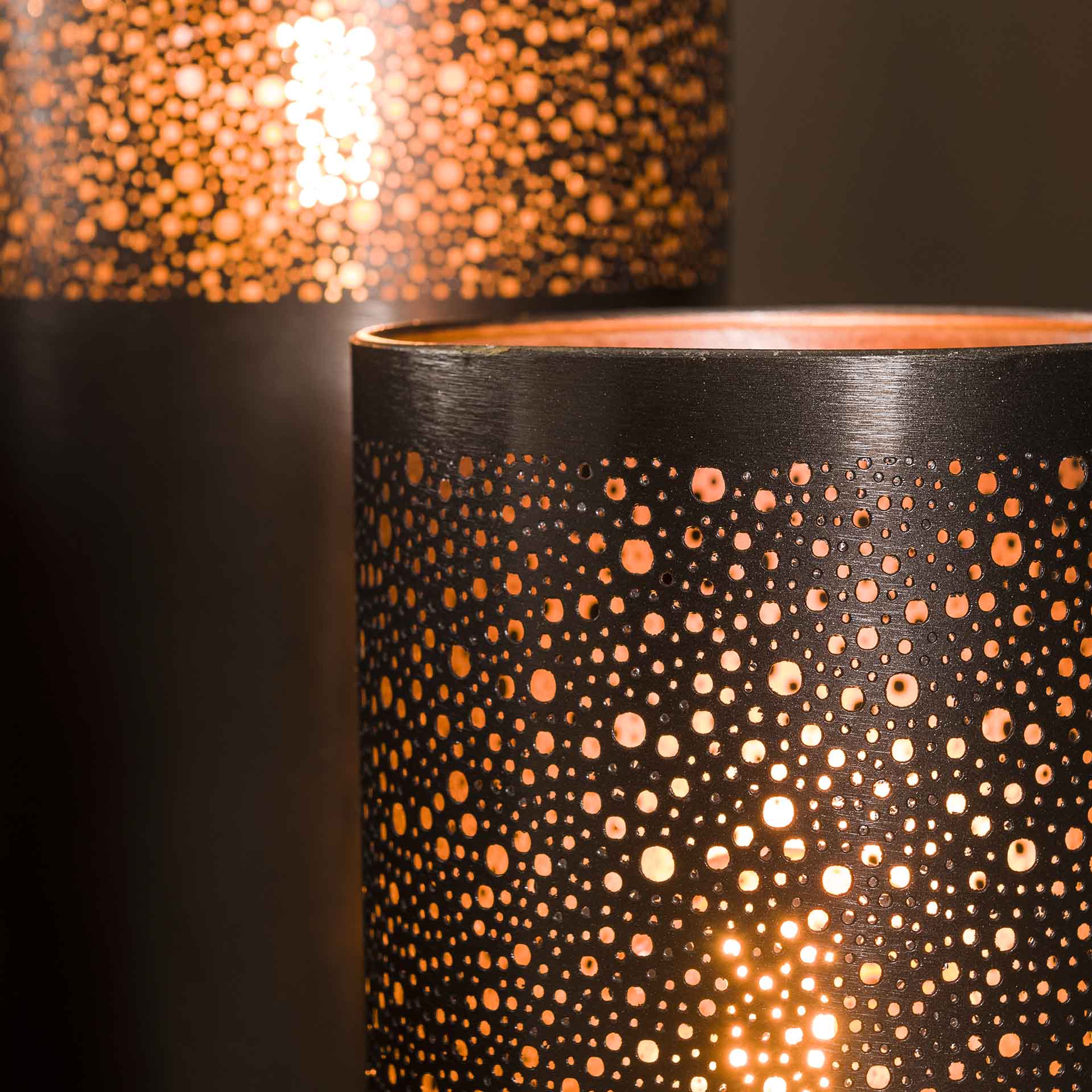 Vloerlamp Zwartnikkel Cilinder