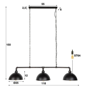 Hanglamp Industrieel Matzwart