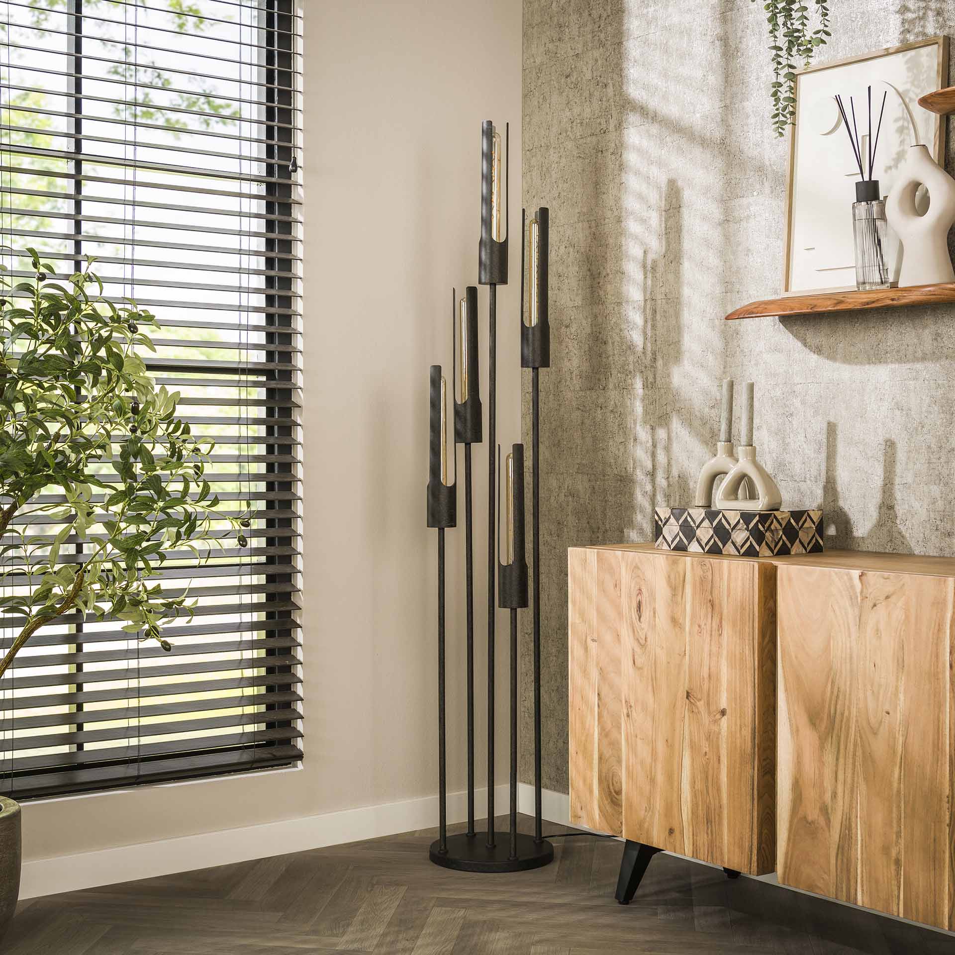 Vloerlamp Tube - Mat Zwart