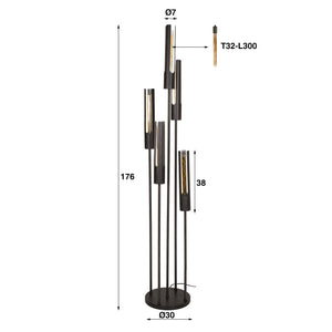 Vloerlamp Tube - Mat Zwart