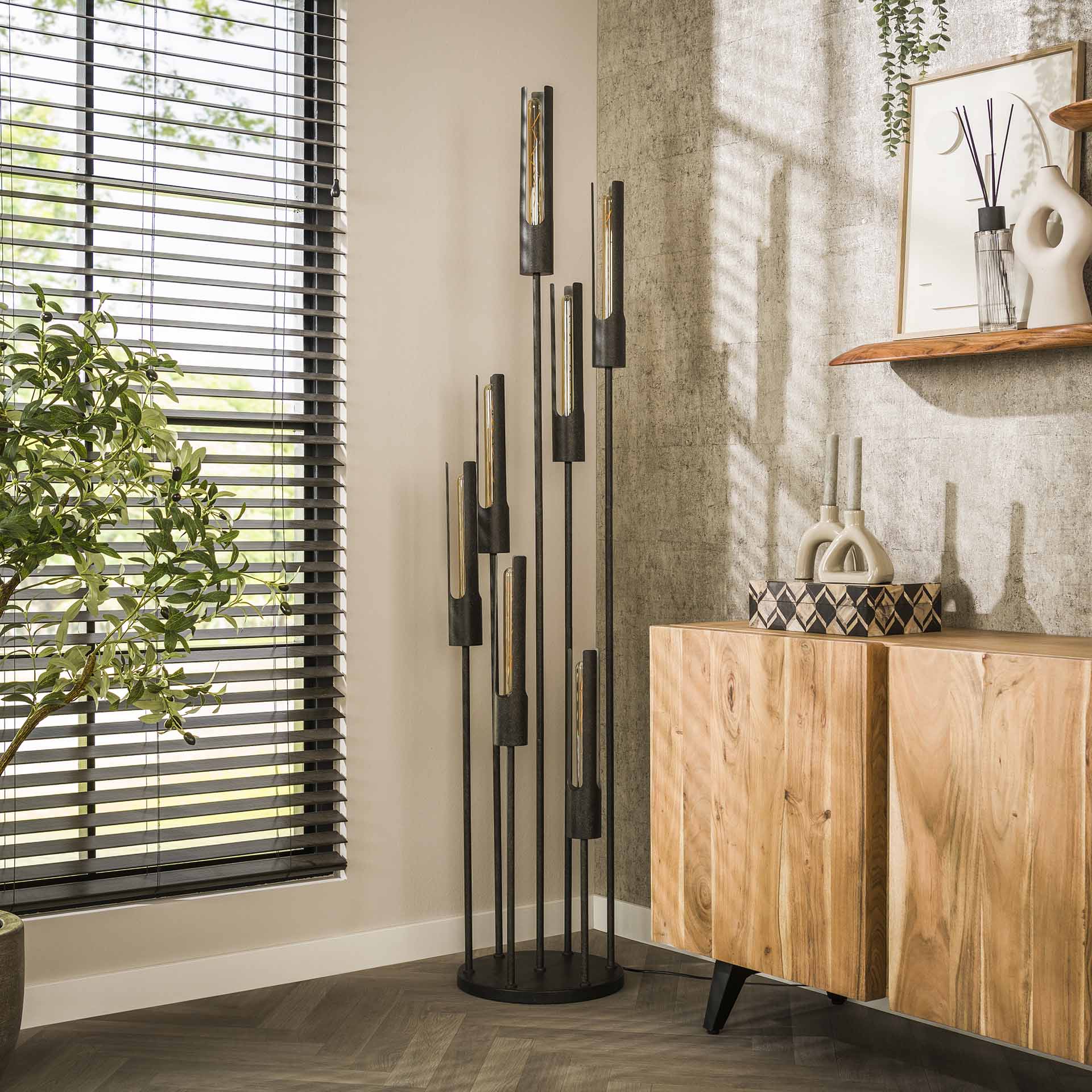 Vloerlamp Trapvormig - Zwart