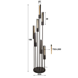 Vloerlamp Trapvormig - Zwart
