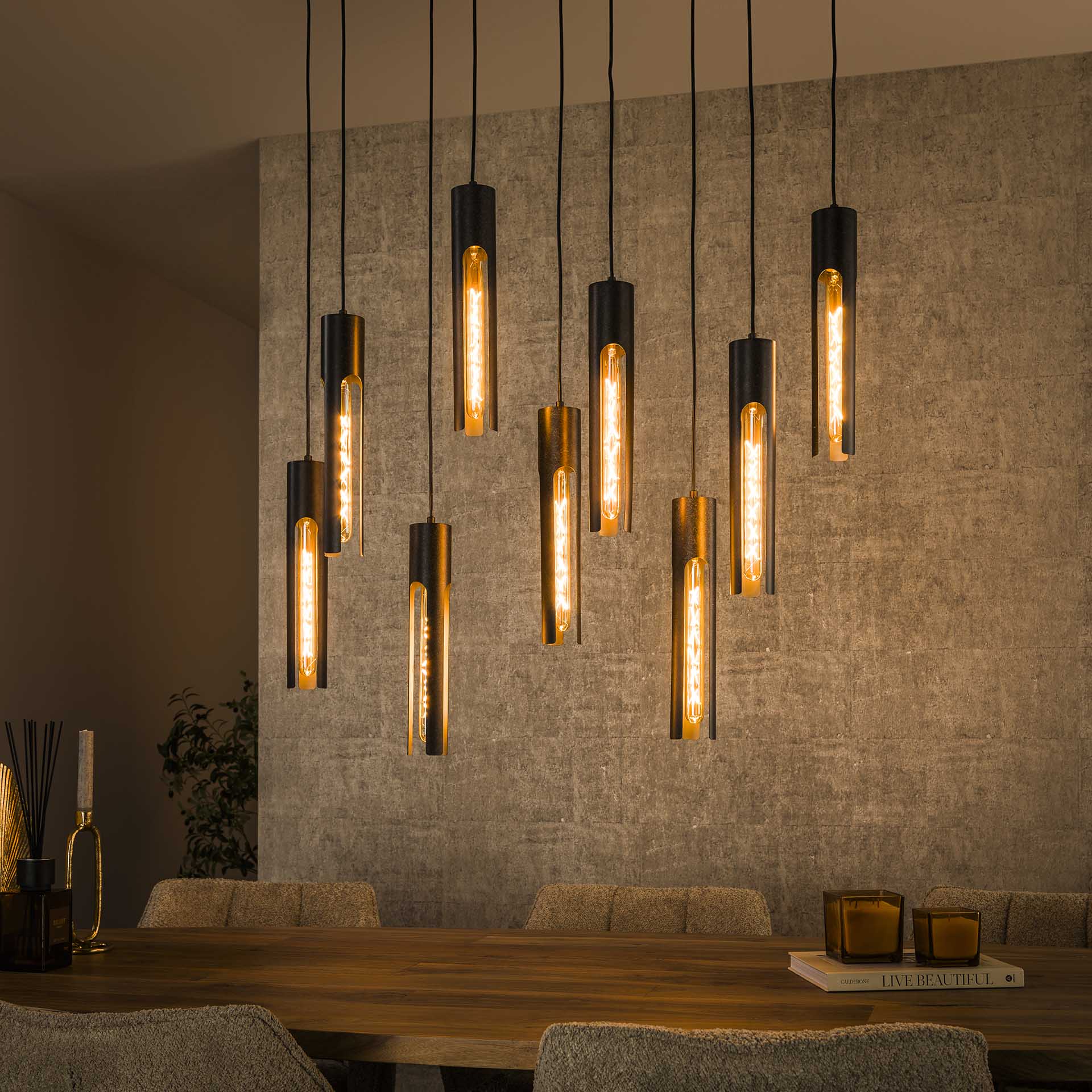 Hanglamp Tube Artic Black
