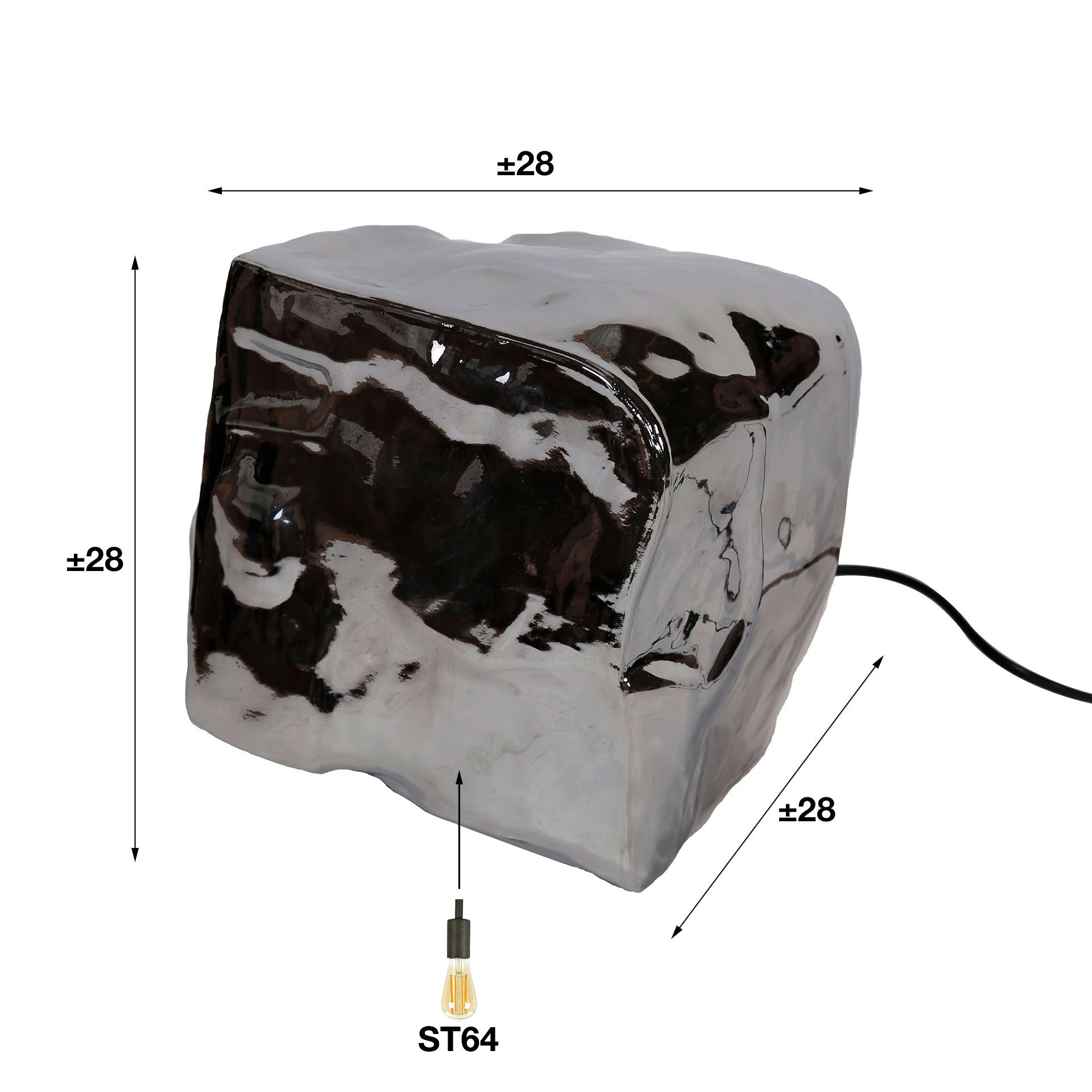 Tafellamp Chromen Glas