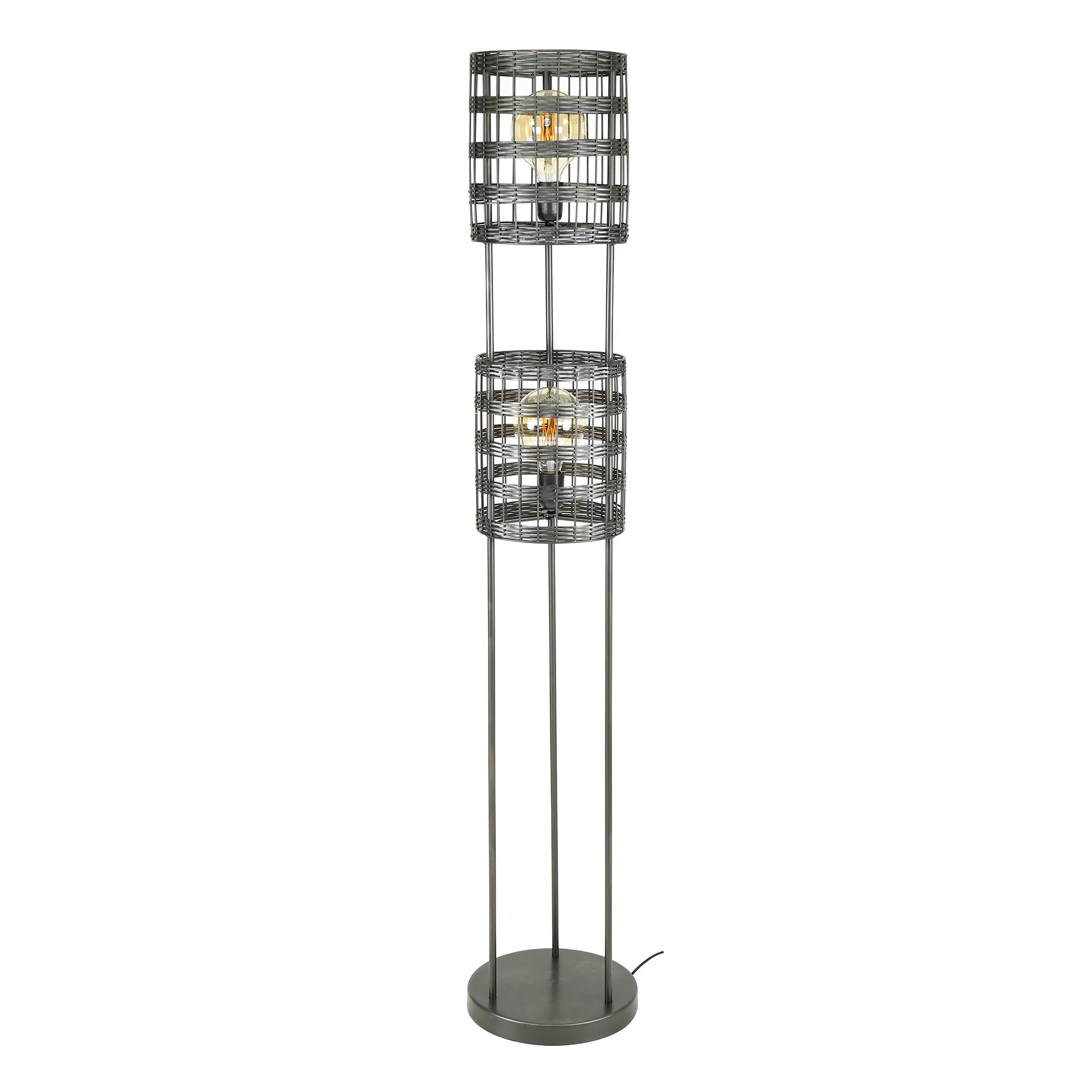 Vloerlamp 2L Zwart Nikkel