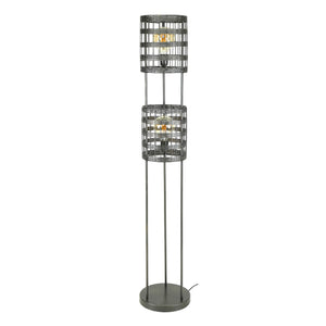 Vloerlamp 2L Zwart Nikkel