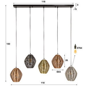 Hanglamp Web Mix - 5 lichtpunten