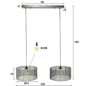 Hanglamp Zwart Nikkel - Verstelbaar