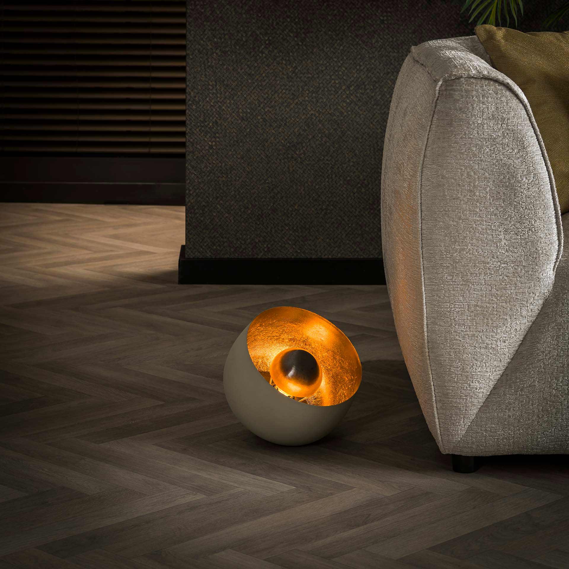 Tafellamp Reflectorkap Naturel Grijs