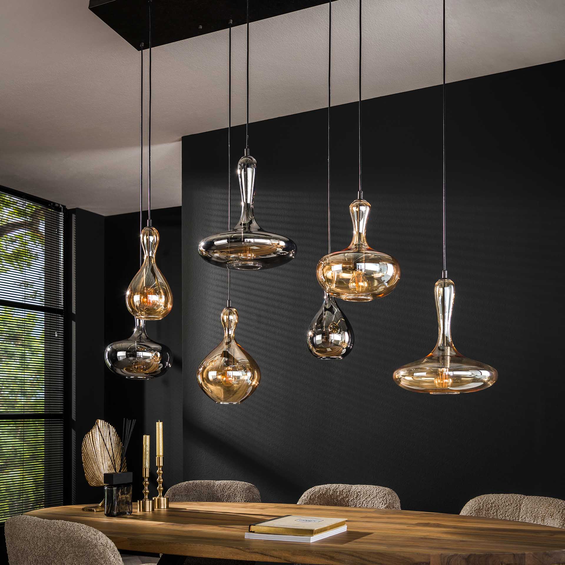 Hanglamp Karaf - 7 Lampenkappen