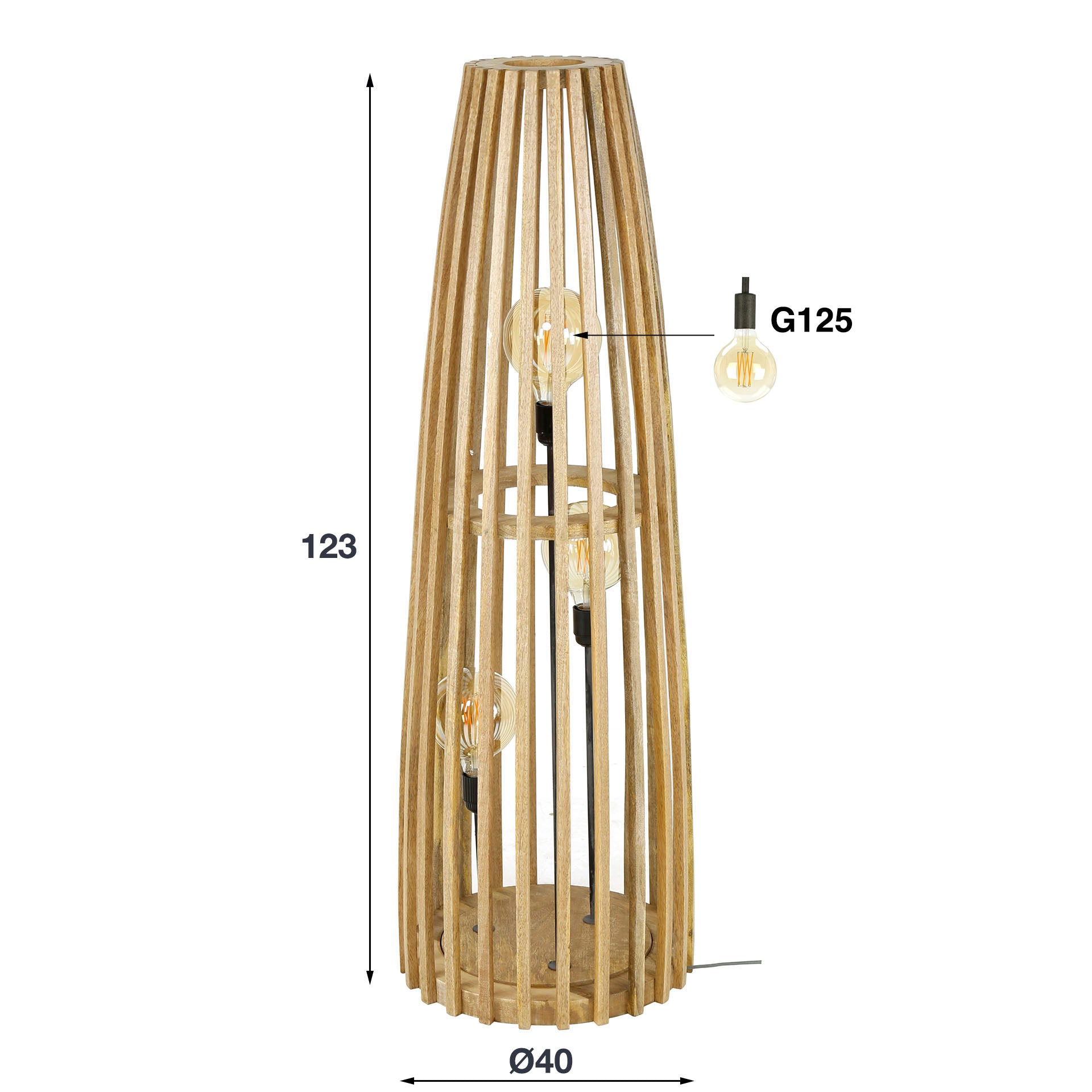 Vloerlamp Mangohout