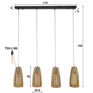 Hanglamp Mangohout Spijlen
