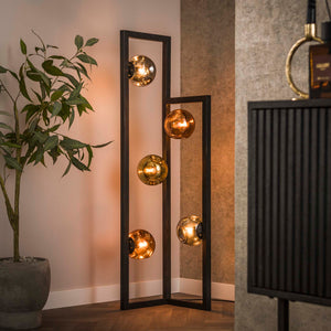 Vloerlamp met 5 glazen kappen
