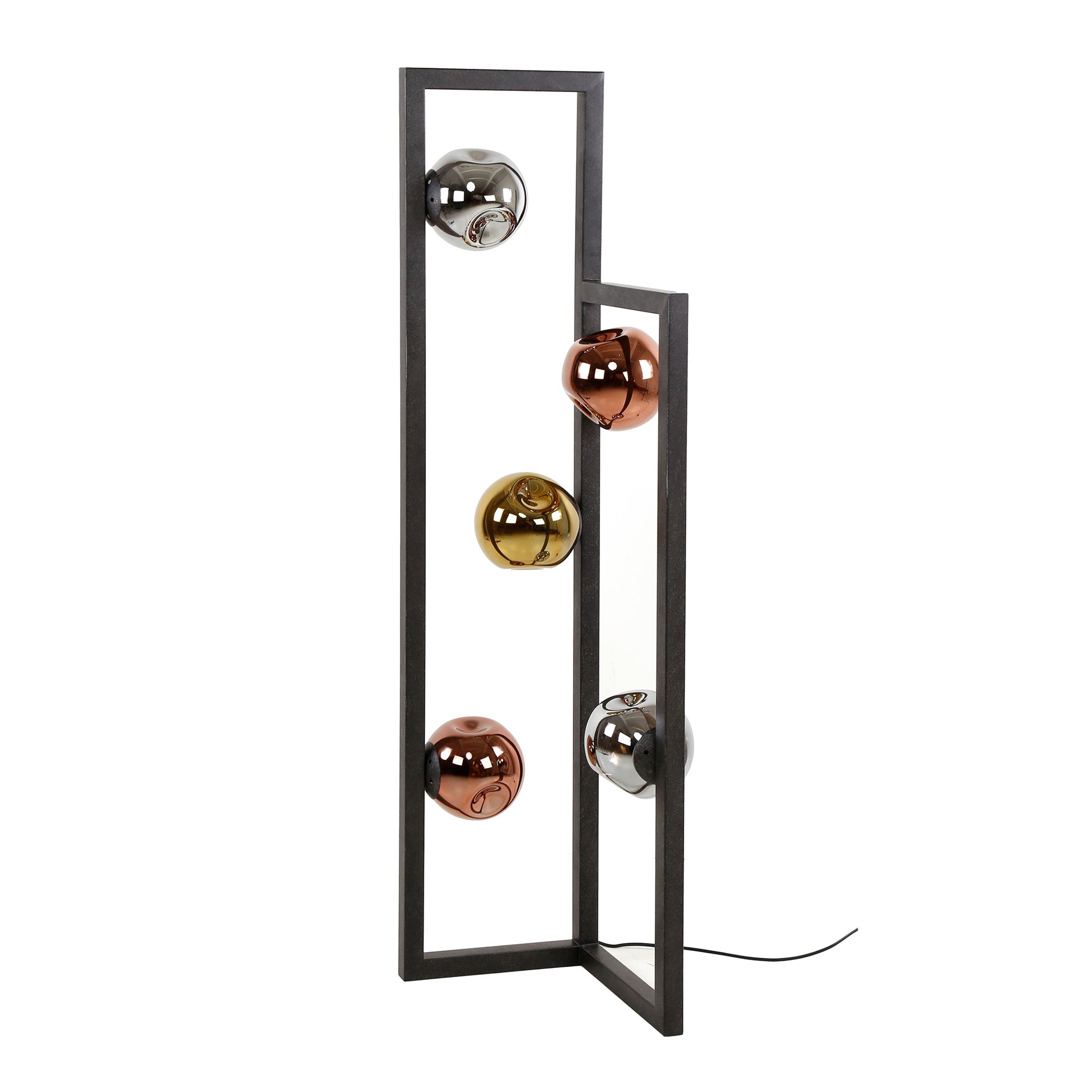 Vloerlamp met 5 glazen kappen