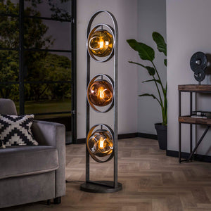 Vloerlamp 3L oud zilver