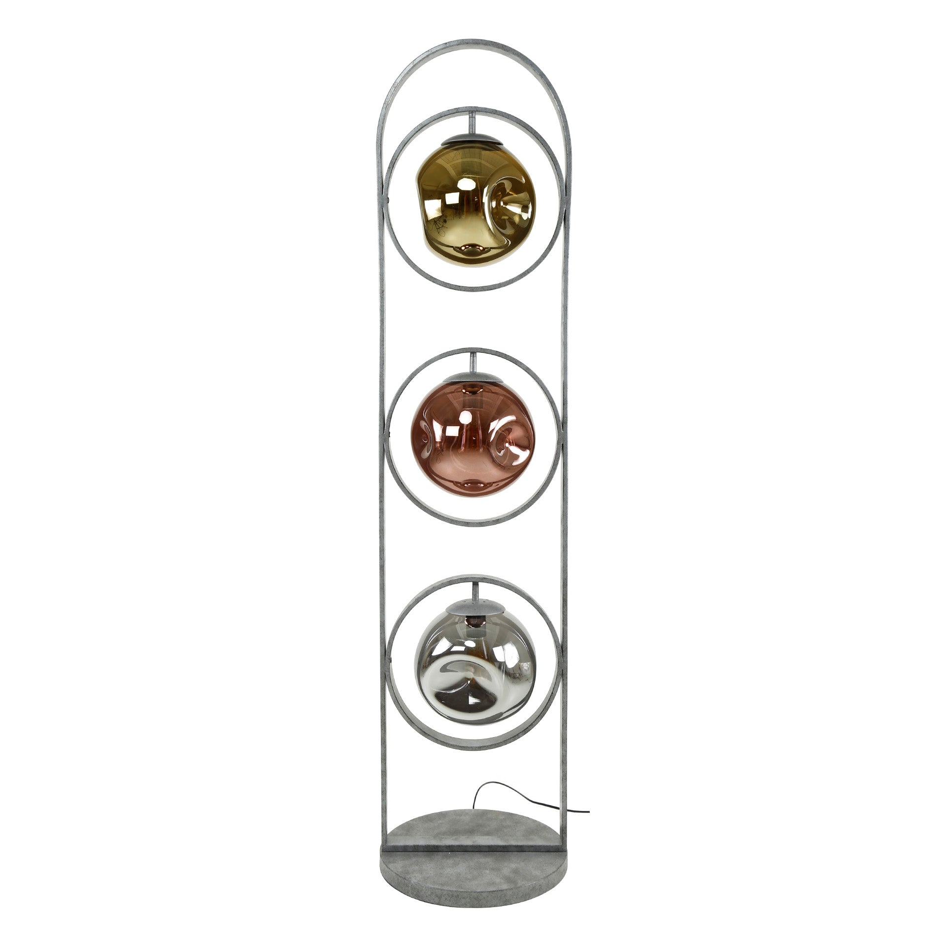 Vloerlamp 3L oud zilver