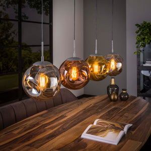 Hanglamp met 4 glazen lampenkappen