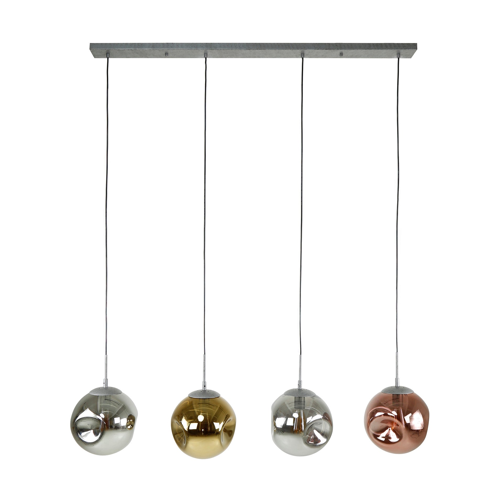 Hanglamp met 4 glazen lampenkappen