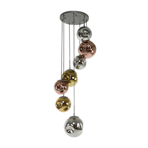 Hanglamp 7L met glazen kappen