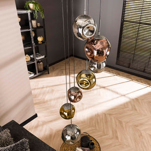 Hanglamp 7L met glazen kappen