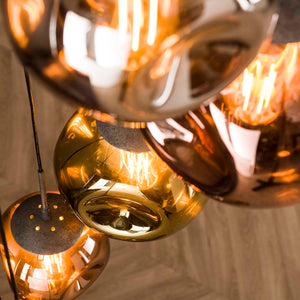 Hanglamp 7L met glazen kappen