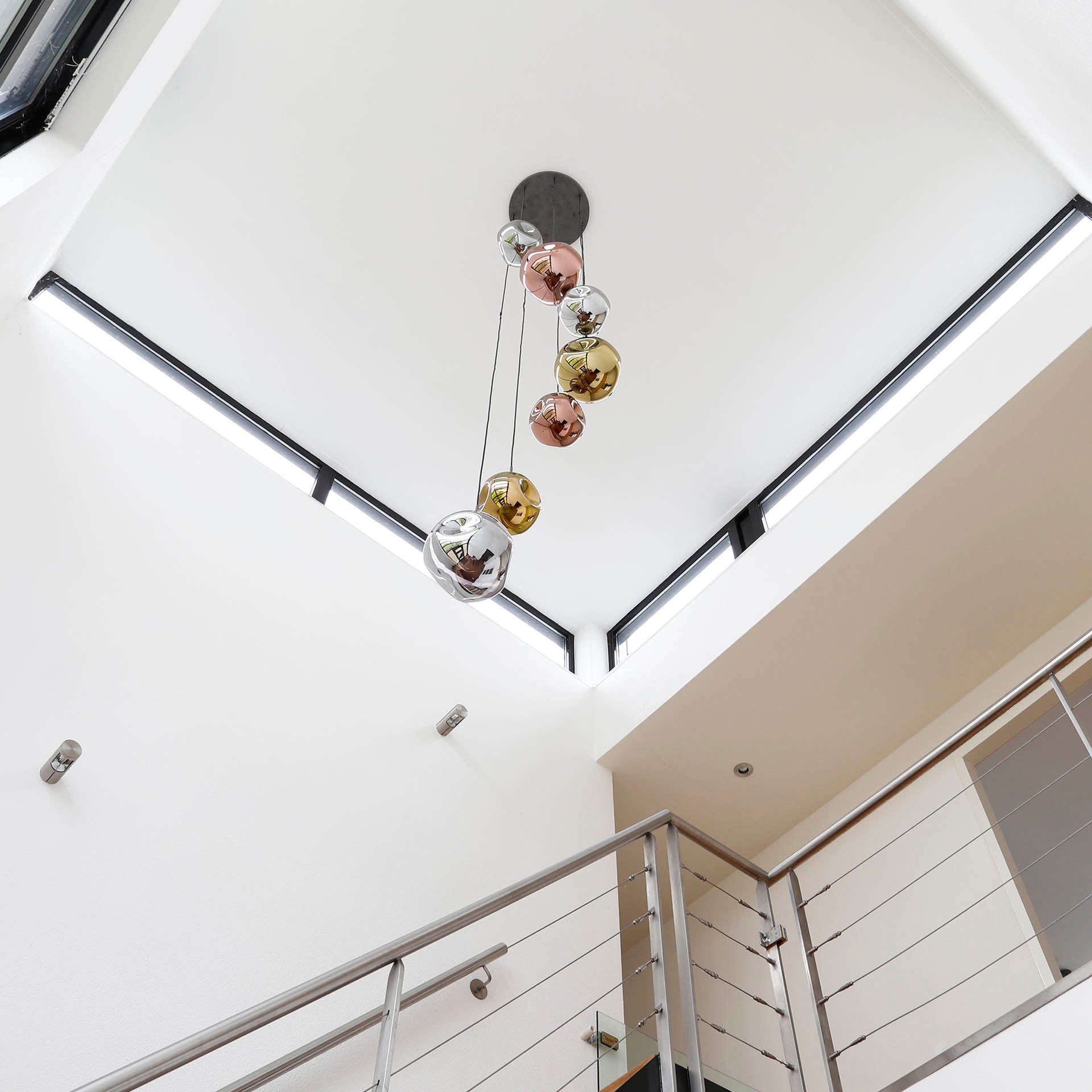 Hanglamp 7L met glazen kappen