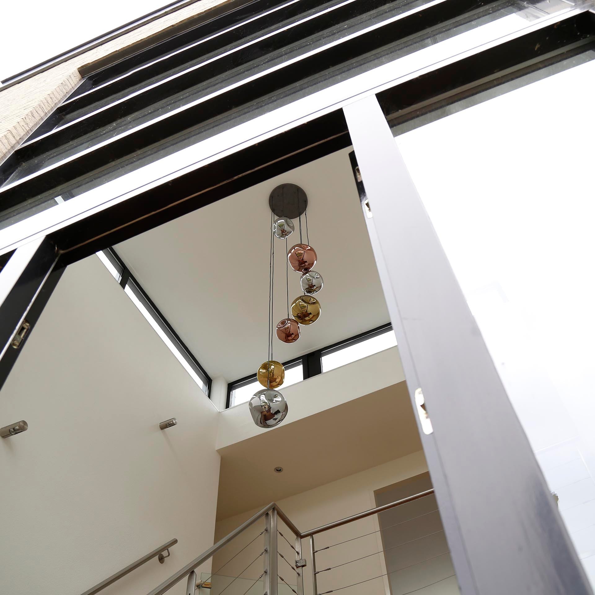 Hanglamp 7L met glazen kappen