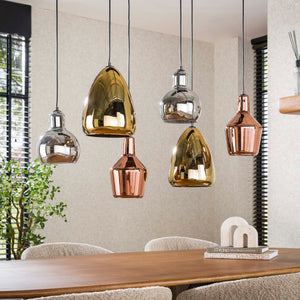 Hanglamp Mix Glass Tricolore 6-Lichts